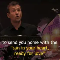 Ex Cathedra summer music by candlelight preview video on YouTube with text saying "to send you home with the sun in your heart, ready for love".